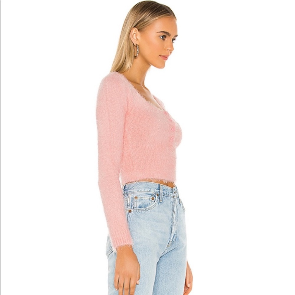 Superdown Pink Fuzzy Sweater
